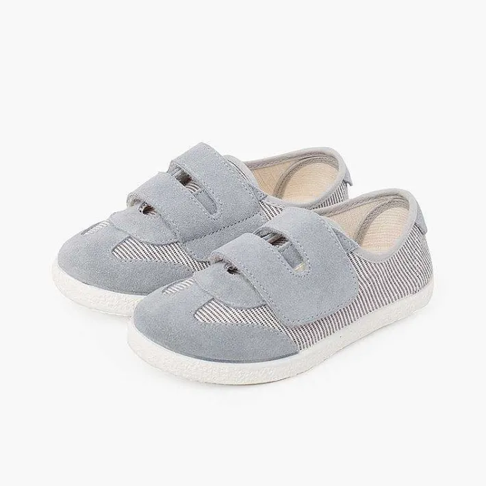 Zapatillas<Pisamonas Zapatillas Rayas Y Serraje Con Tira Adherente Doble