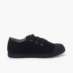 Zapatillas<Pisamonas Zapatillas Serraje Puntera De Goma Y Cordones
