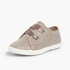 Zapatillas<Pisamonas Zapatillas Tejido Metalizado Lazo Raso