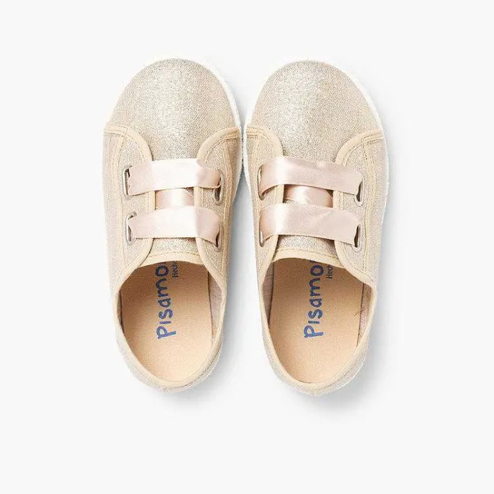 Zapatillas<Pisamonas Zapatillas Tejido Metalizado Lazo Raso