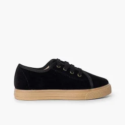 Zapatillas<Pisamonas Zapatillas Terciopelo Cordones Suela Ancha Niños