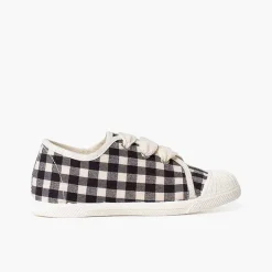 Zapatillas<Pisamonas Zapatillas Vichy Puntera Goma Cordones Cinta Color Negro