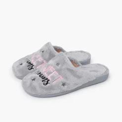 Zapatillas Casa<Pisamonas Zapatillas Zueco Casa Mensaje Color Gris