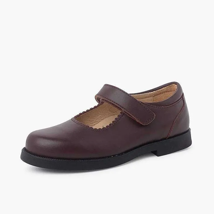 Zapatos Colegiales<Pisamonas Zapato Colegial Merceditas Niña Tira Adherente