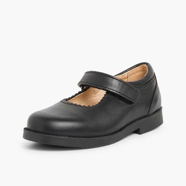 Zapatos Colegiales<Pisamonas Zapato Colegial Merceditas Niña Tira Adherente