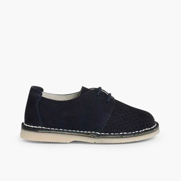 Zapatos Comunión<Pisamonas Zapato Serraje Blucher Con Picado