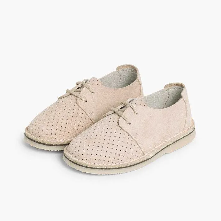 Zapatos Comunión<Pisamonas Zapato Serraje Blucher Con Picado