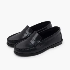 Zapatos Colegiales<Pisamonas Zapatos Castellanos Mocasines De Piel Para Niño