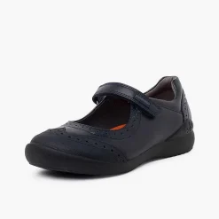 Zapatos Colegiales<Pisamonas Zapatos Colegiales Biomecanics Niña Con Picado Color Azul Marino