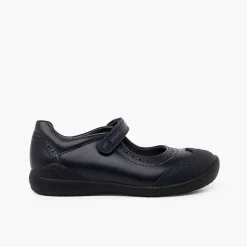 Zapatos Colegiales<Pisamonas Zapatos Colegiales Biomecanics Niña Con Picado Color Azul Marino