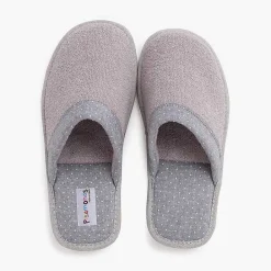 Zapatillas Casa<Pisamonas Zuecos Casa Toalla Con Topitos Color Gris