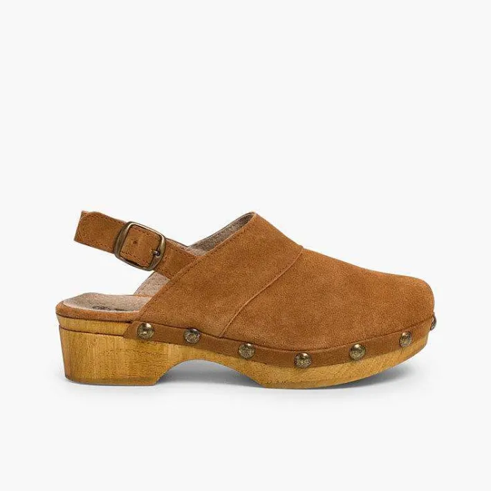 Sandalias<Pisamonas Zuecos Serraje Suela Tipo Madera