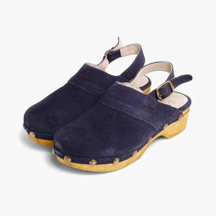 Sandalias<Pisamonas Zuecos Serraje Suela Tipo Madera
