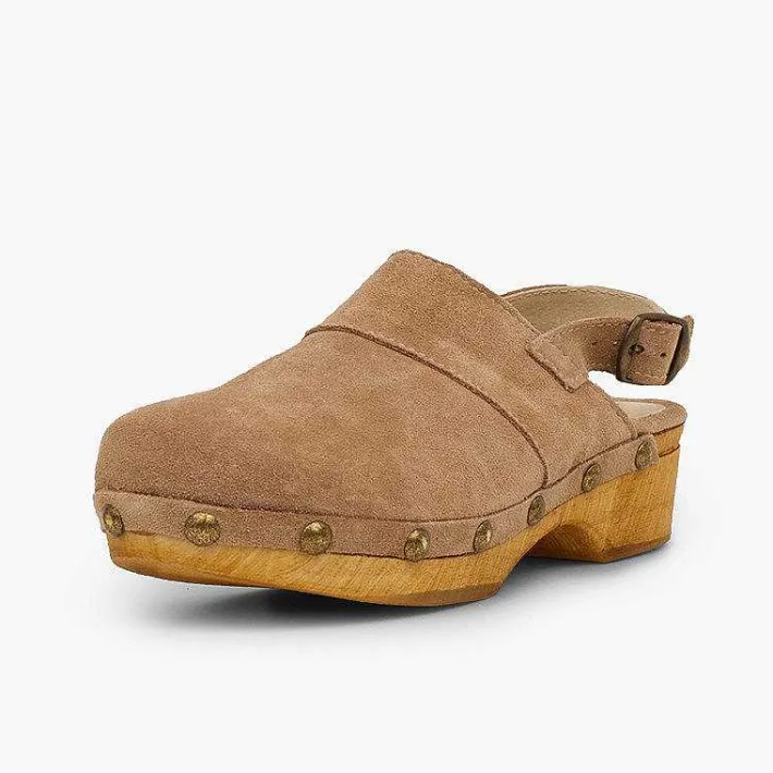 Sandalias<Pisamonas Zuecos Serraje Suela Tipo Madera