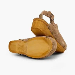 Sandalias<Pisamonas Zuecos Serraje Suela Tipo Madera
