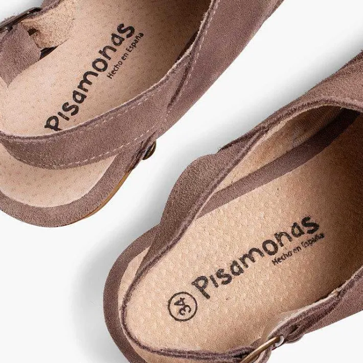 Sandalias<Pisamonas Zuecos Serraje Suela Tipo Madera