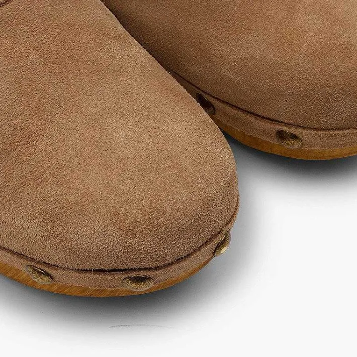 Sandalias<Pisamonas Zuecos Serraje Suela Tipo Madera