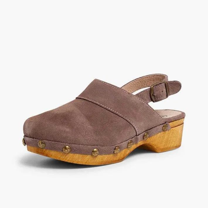 Sandalias<Pisamonas Zuecos Serraje Suela Tipo Madera