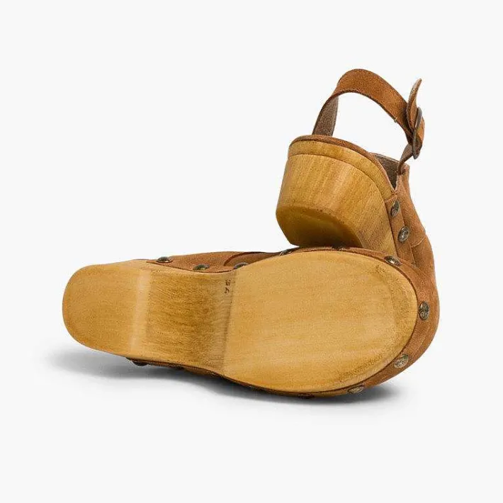 Sandalias<Pisamonas Zuecos Serraje Suela Tipo Madera