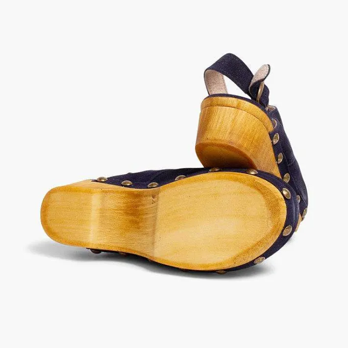 Sandalias<Pisamonas Zuecos Serraje Suela Tipo Madera